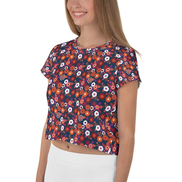 65 MCMLXV Women's Ditsy Floral Print Crop T-Shirt - 65mcmlxv