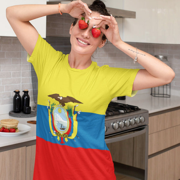 65 MCMLXV Women's Ecuador Flag Print T-Shirt Dress - 65mcmlxv