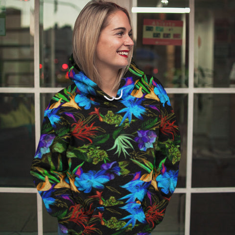 65 MCMLXV Women's Exotic Tropical Print Fleece Hoodie - 65mcmlxv