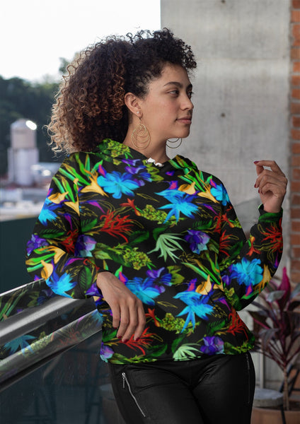 65 MCMLXV Women's Exotic Tropical Print Fleece Hoodie - 65mcmlxv