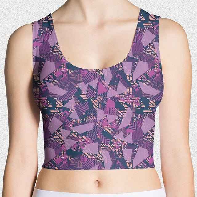 65 MCMLXV Women's Fractured Geo Print Crop Top