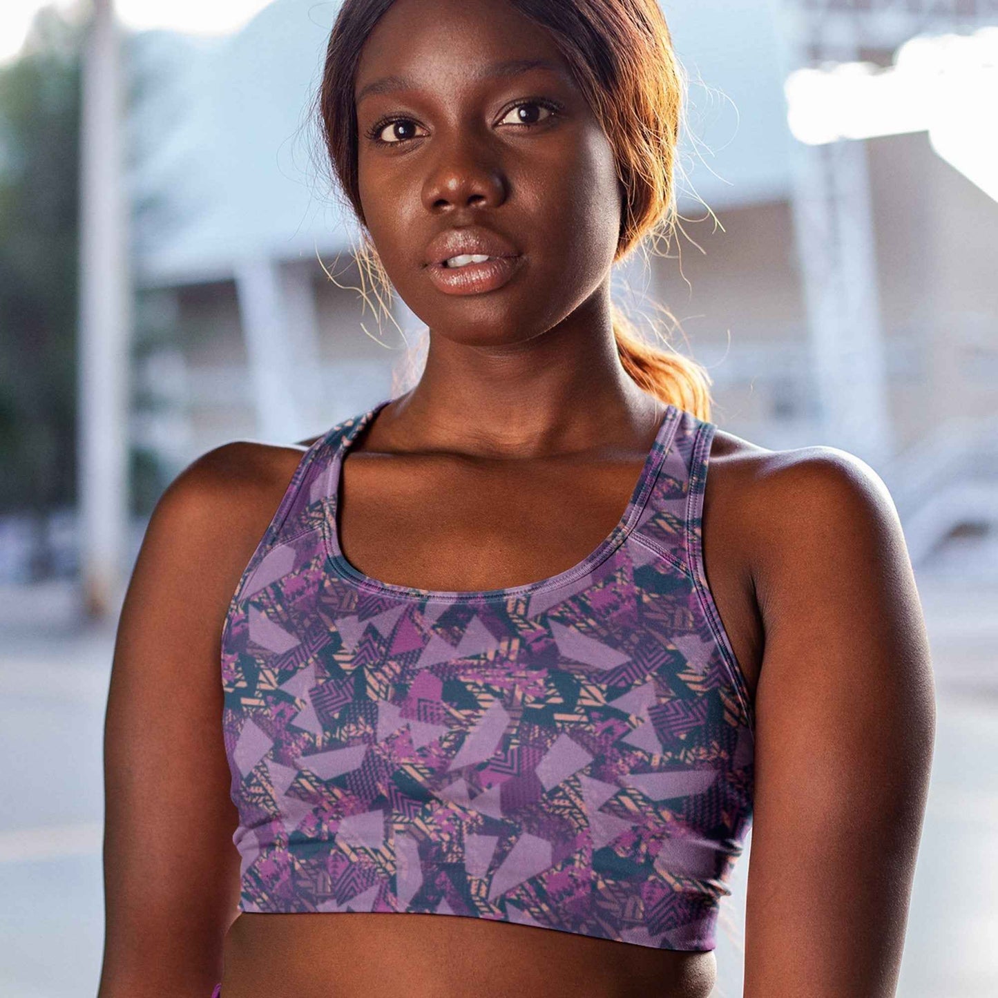 65 MCMLXV Women's Fractured Geo Print Crop Top