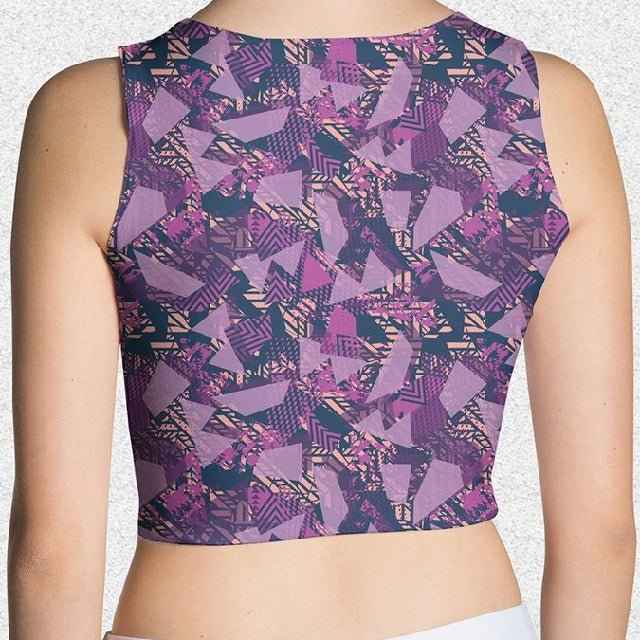 65 MCMLXV Women's Fractured Geo Print Crop Top