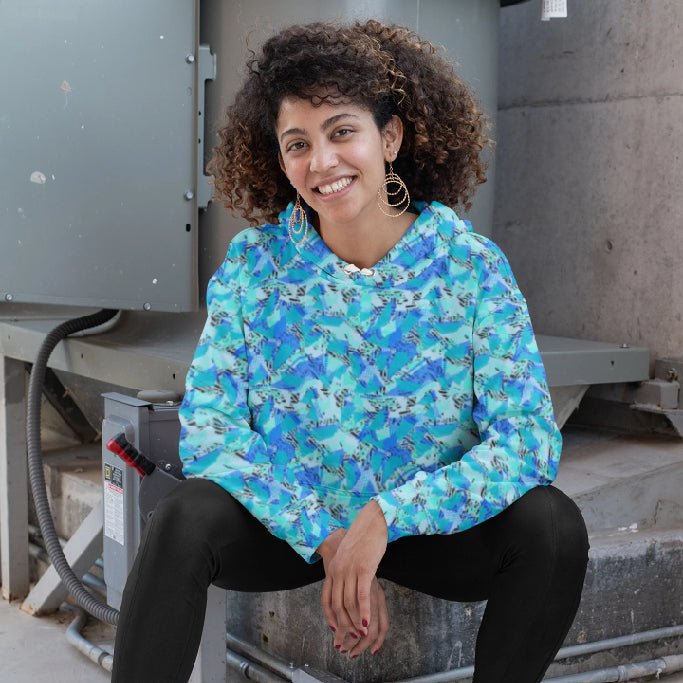 65 MCMLXV Women's Fractured Geo Print Fleece Hoodie - 65mcmlxv