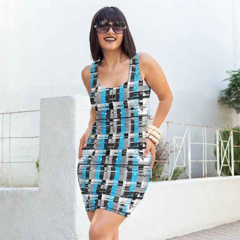 65 MCMLXV Women's Fractured Stripe Print Dress