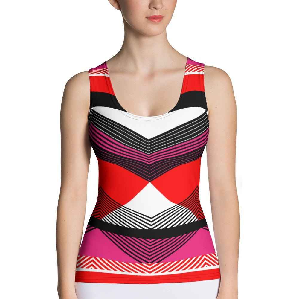 65 MCMLXV Women's Geometric Art-Deco Print Tank Top