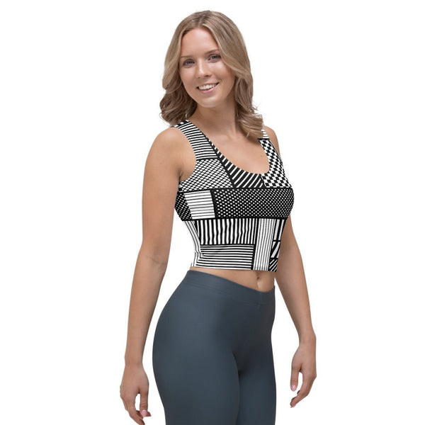 65 MCMLXV Women's Geometric Patchwork Print Crop Top - 65mcmlxv