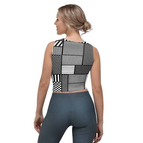 65 MCMLXV Women's Geometric Patchwork Print Crop Top - 65mcmlxv
