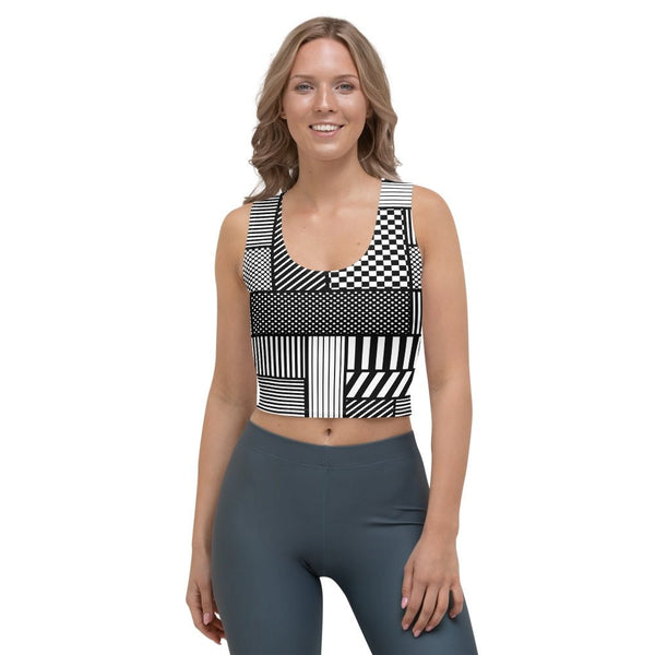 65 MCMLXV Women's Geometric Patchwork Print Crop Top - 65mcmlxv