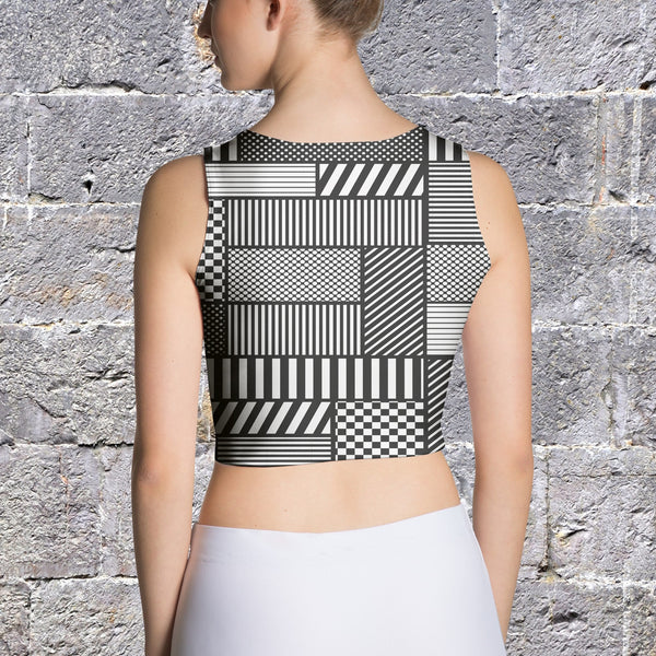 65 MCMLXV Women's Geometric Patchwork Print Crop Top - 65mcmlxv