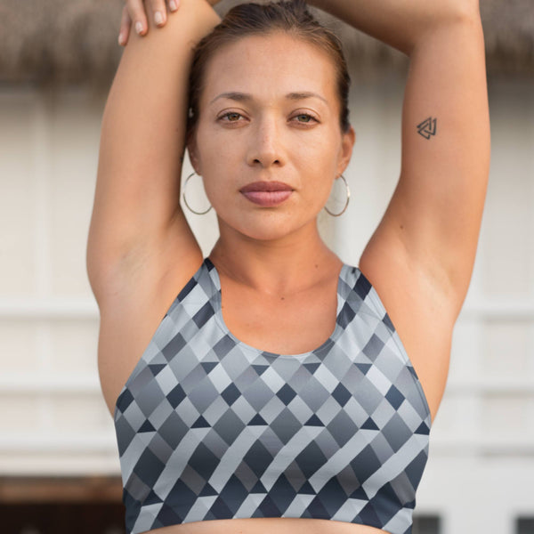 65 MCMLXV Women's Gradient Geo Diamonds Print Crop Top - 65mcmlxv