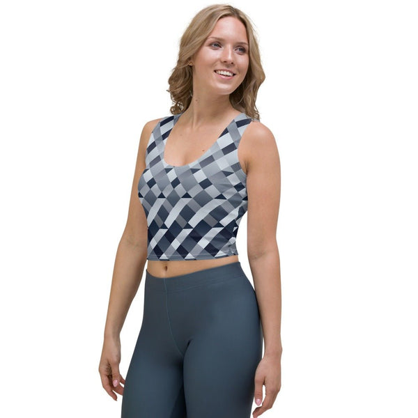 65 MCMLXV Women's Gradient Geo Diamonds Print Crop Top - 65mcmlxv