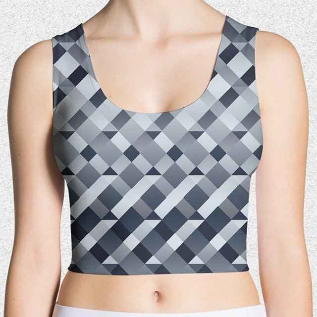 65 MCMLXV Women's Gradient Geo Diamonds Print Crop Top