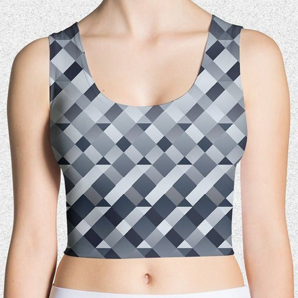 65 MCMLXV Women's Gradient Geo Diamonds Print Crop Top - 65mcmlxv