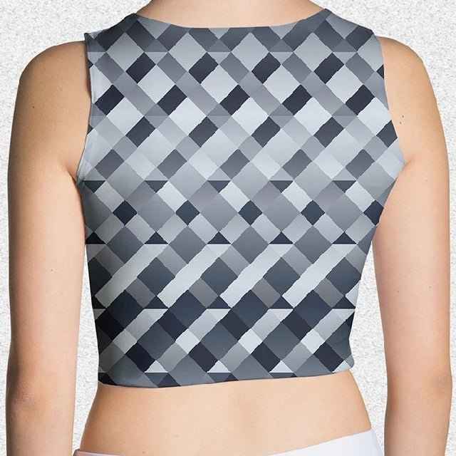 65 MCMLXV Women's Gradient Geo Diamonds Print Crop Top