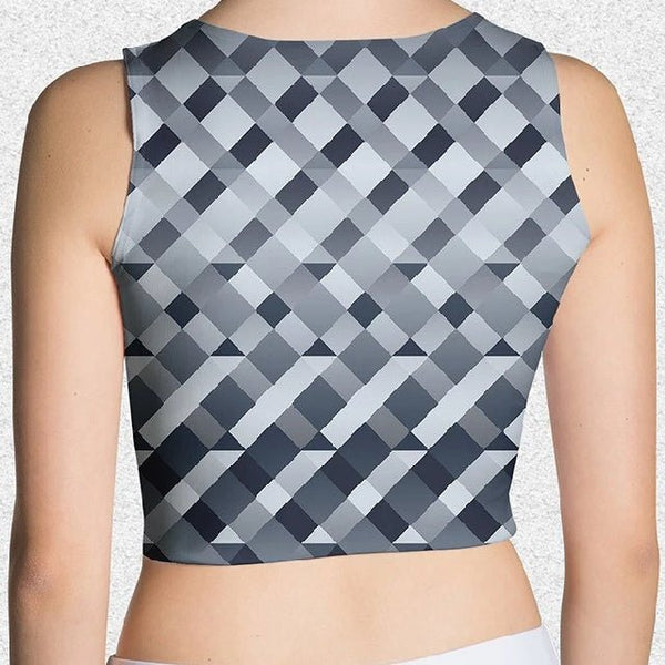 65 MCMLXV Women's Gradient Geo Diamonds Print Crop Top - 65mcmlxv
