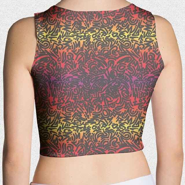 65 MCMLXV Women's Gradient Squiggles Print Crop Top