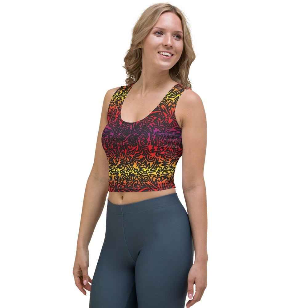 65 MCMLXV Women's Gradient Squiggles Print Crop Top
