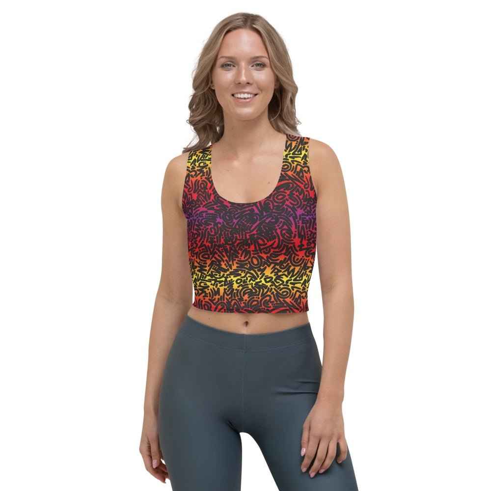 65 MCMLXV Women's Gradient Squiggles Print Crop Top