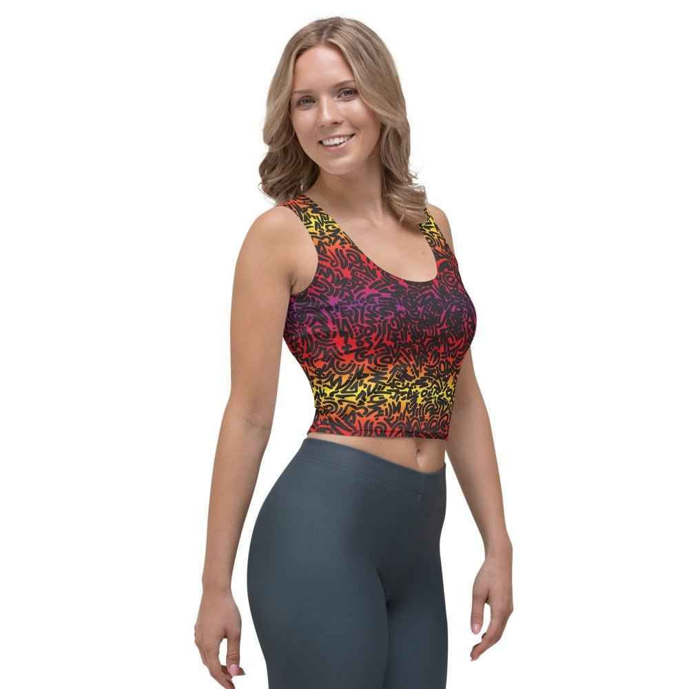 65 MCMLXV Women's Gradient Squiggles Print Crop Top