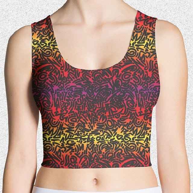 65 MCMLXV Women's Gradient Squiggles Print Crop Top