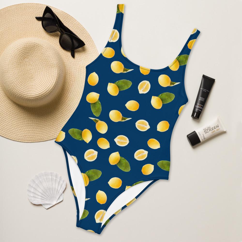 65 MCMLXV Women's Lemon Toss Print 1 Piece Swimsuit - 65mcmlxv