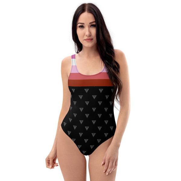 65 MCMLXV Women's LGBT Lesbian Flag Print 1 Piece Swimsuit - 65mcmlxv