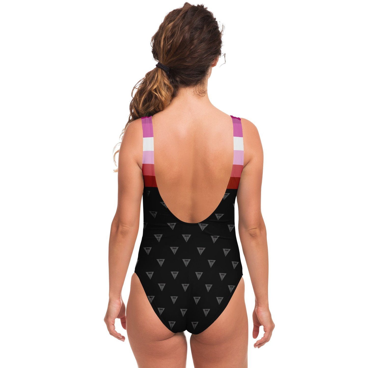 65 MCMLXV Women's LGBT Lesbian Flag Print 1 Piece Swimsuit - 65mcmlxv