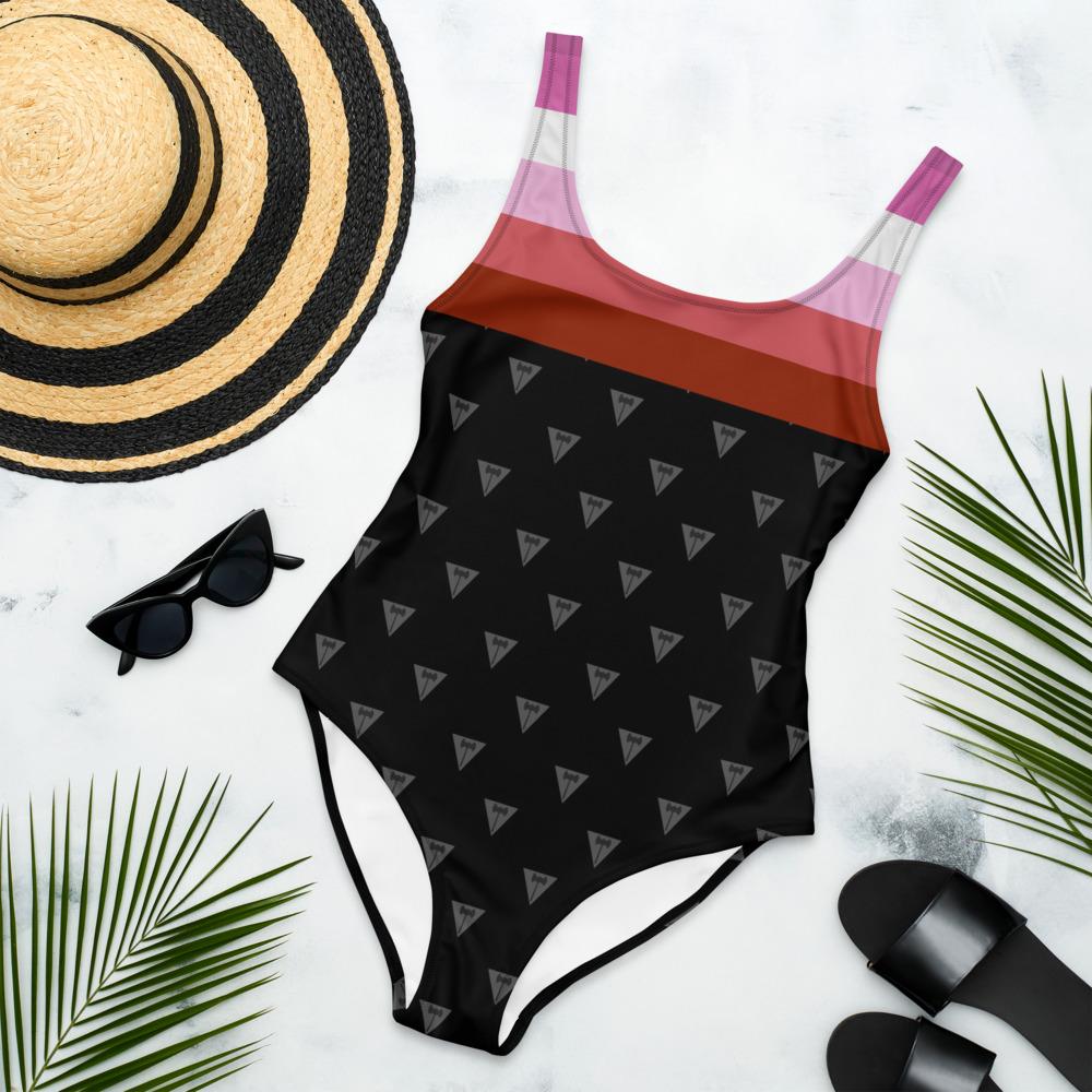 65 MCMLXV Women's LGBT Lesbian Flag Print 1 Piece Swimsuit - 65mcmlxv