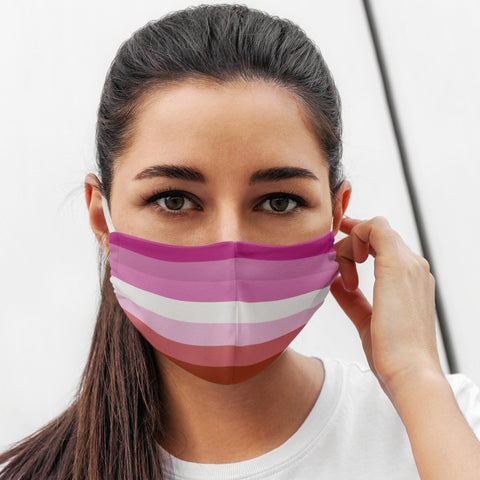 65 MCMLXV Women's LGBT Lesbian Pride Flag Print Face Mask - 65mcmlxv