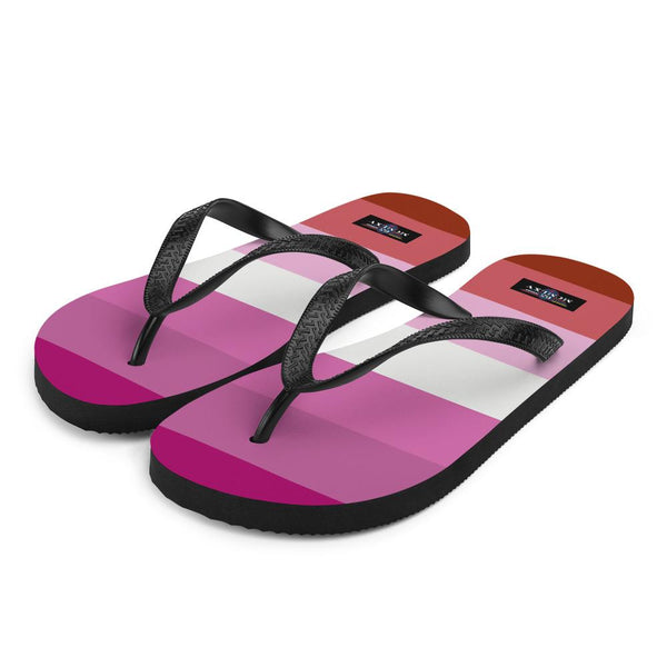 65 MCMLXV Women's LGBT Lesbian Pride Flag Print Flip - Flops - 65mcmlxv