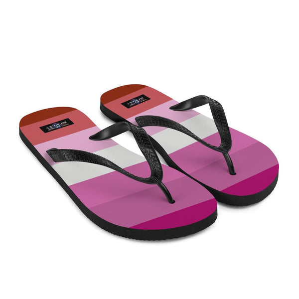 65 MCMLXV Women's LGBT Lesbian Pride Flag Print Flip - Flops - 65mcmlxv