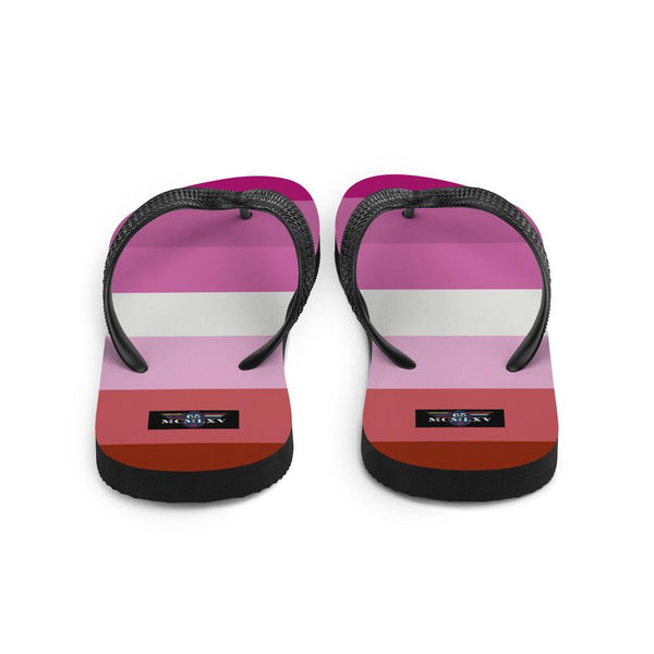 65 MCMLXV Women's LGBT Lesbian Pride Flag Print Flip - Flops - 65mcmlxv