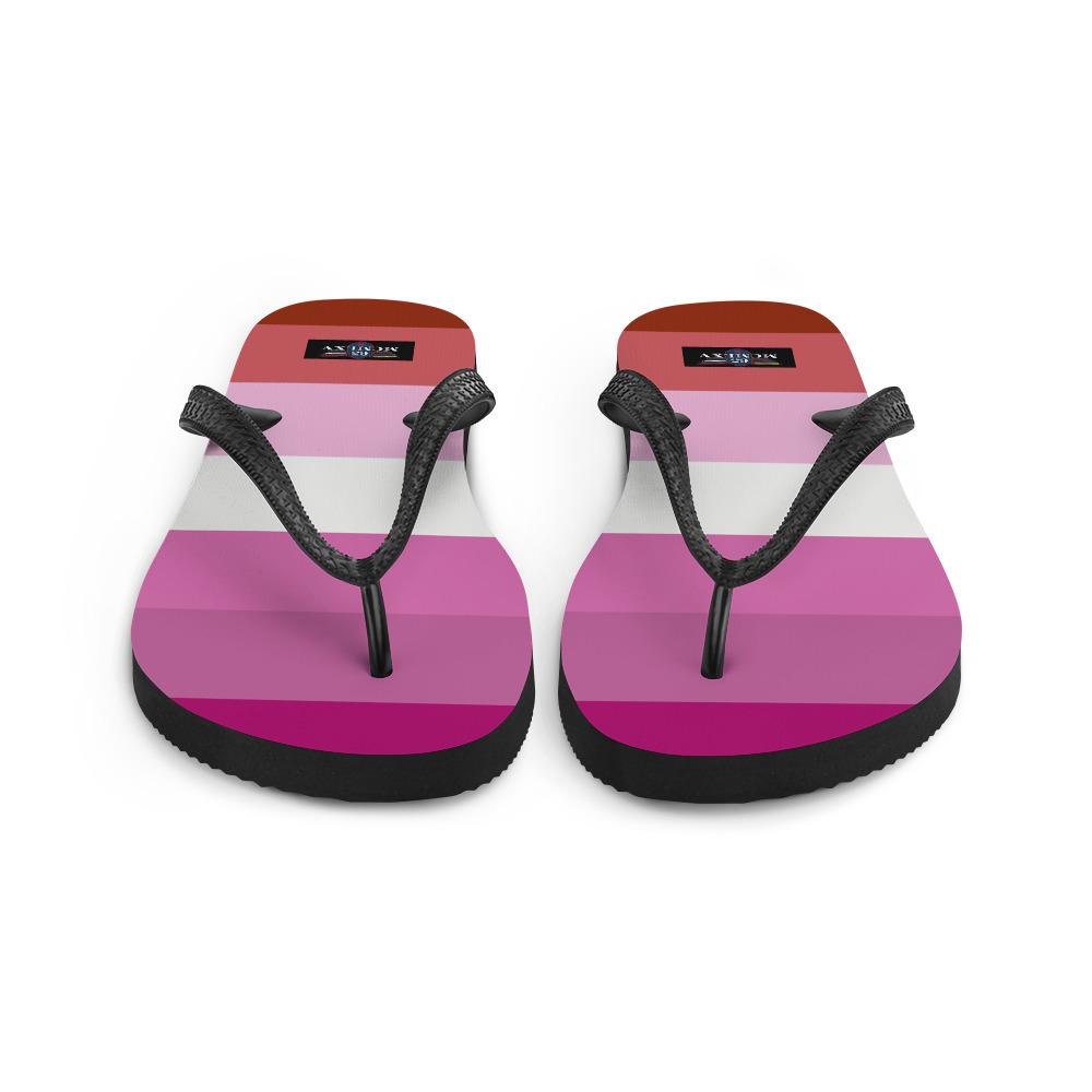 65 MCMLXV Women's LGBT Lesbian Pride Flag Print Flip - Flops - 65mcmlxv