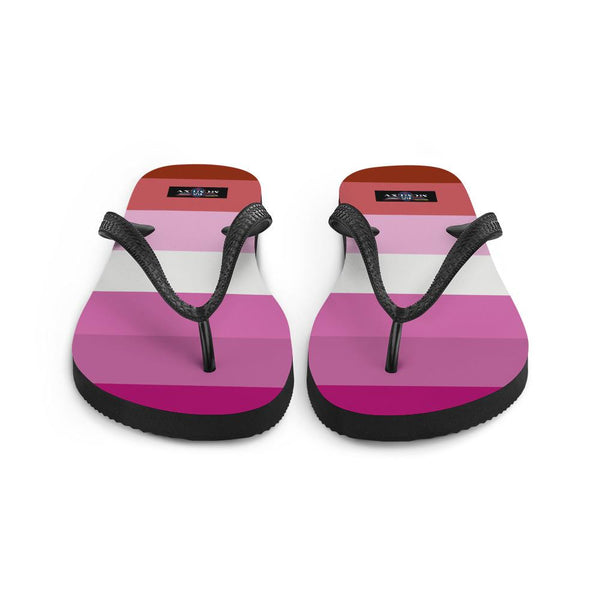 65 MCMLXV Women's LGBT Lesbian Pride Flag Print Flip - Flops - 65mcmlxv