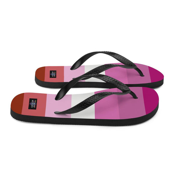 65 MCMLXV Women's LGBT Lesbian Pride Flag Print Flip - Flops - 65mcmlxv