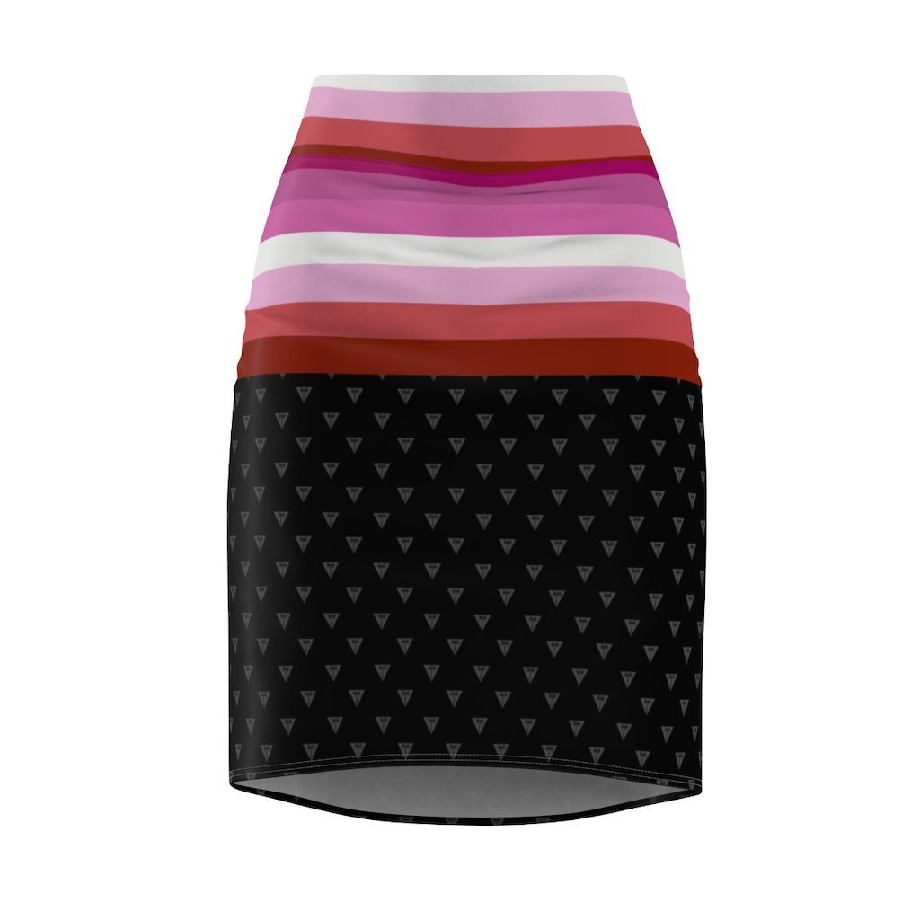 65 MCMLXV Women's LGBT Lesbian Pride Flag Print Pencil Skirt - 65mcmlxv