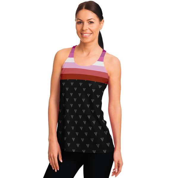 65 MCMLXV Women's LGBT Lesbian Pride Flag Print Racerback Tank Top - 65mcmlxv