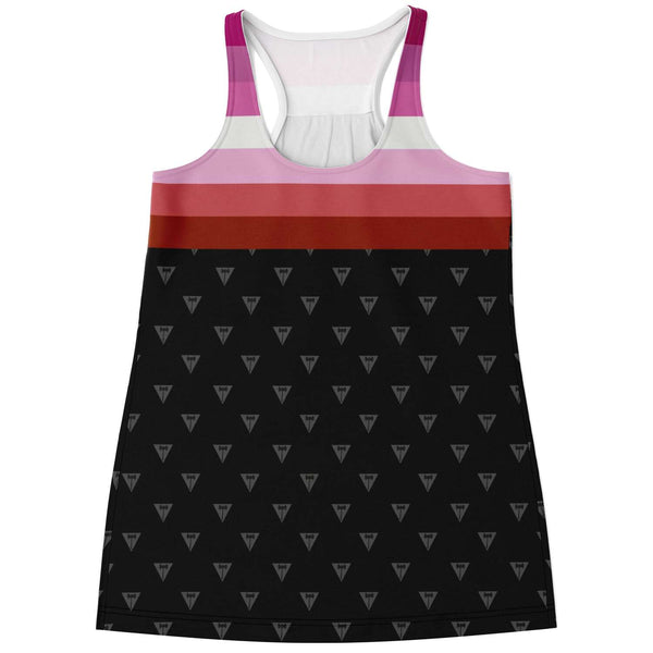 65 MCMLXV Women's LGBT Lesbian Pride Flag Print Racerback Tank Top - 65mcmlxv