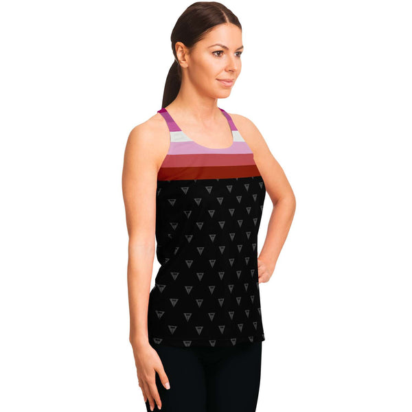 65 MCMLXV Women's LGBT Lesbian Pride Flag Print Racerback Tank Top - 65mcmlxv