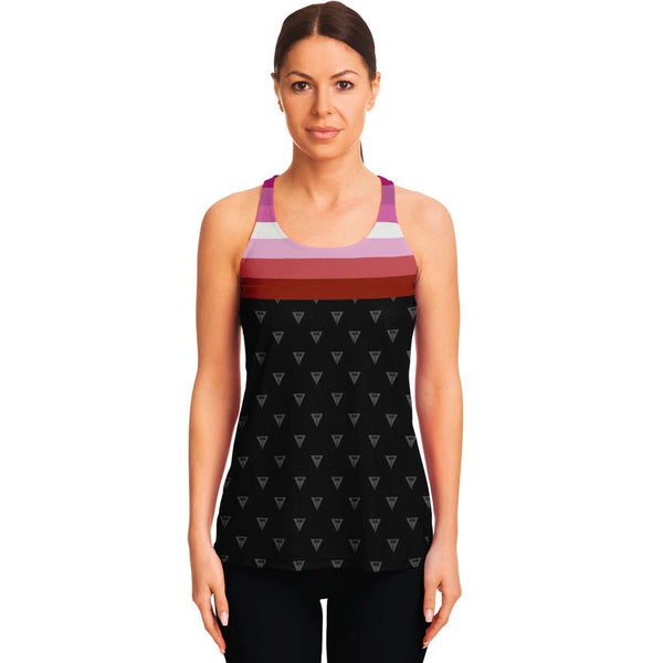 65 MCMLXV Women's LGBT Lesbian Pride Flag Print Racerback Tank Top - 65mcmlxv
