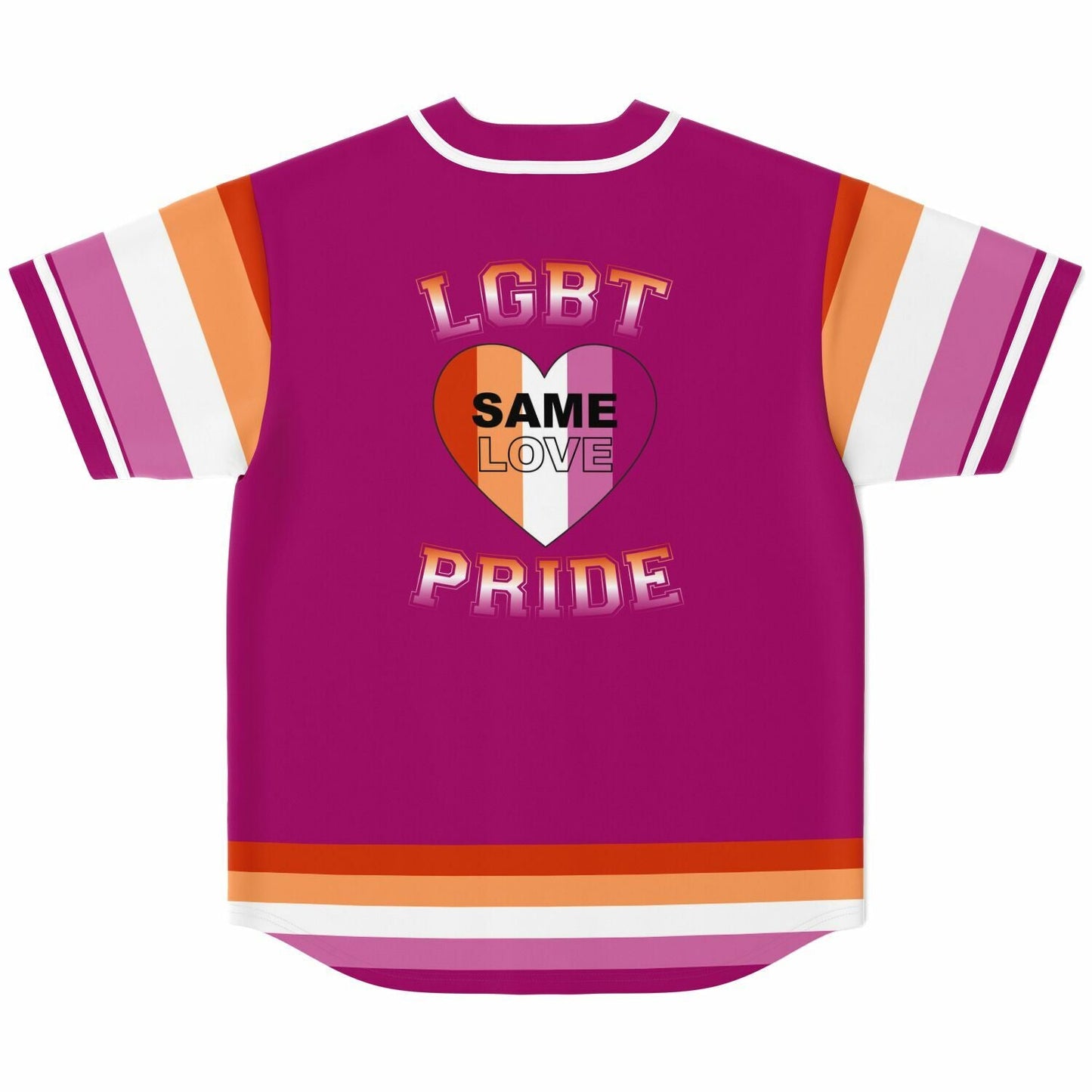65 MCMLXV Women's LGBT Lesbian Pride Sunset Flag Print Baseball Jersey - 65mcmlxv