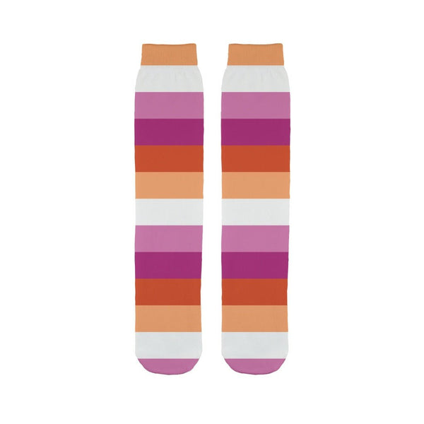 65 MCMLXV Women's LGBT Lesbian Pride Sunset Flag Print Tube Sock - 65mcmlxv