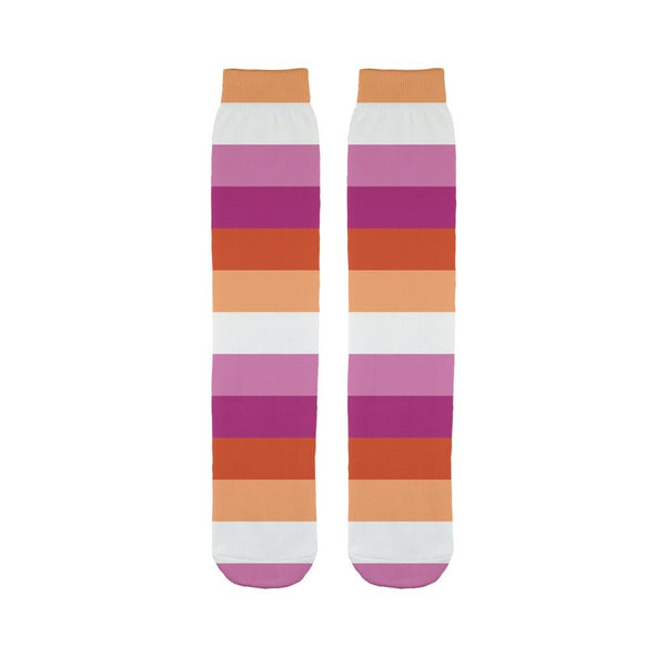 65 MCMLXV Women's LGBT Lesbian Pride Sunset Flag Print Tube Sock - 65mcmlxv