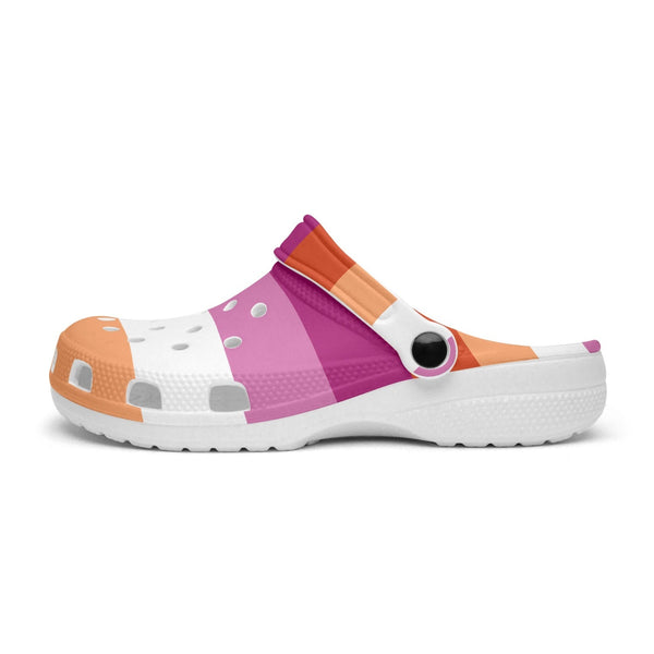 65 MCMLXV Women's LGBT Lesbian Pride Sunset Flag Printed Clogs - 65mcmlxv