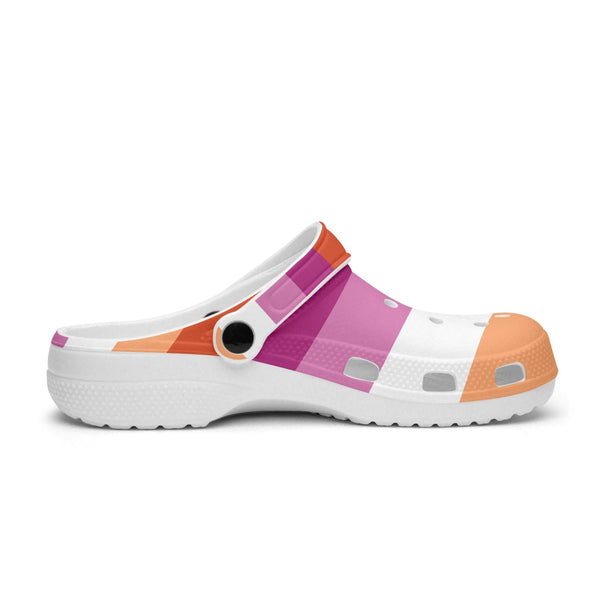 65 MCMLXV Women's LGBT Lesbian Pride Sunset Flag Printed Clogs - 65mcmlxv