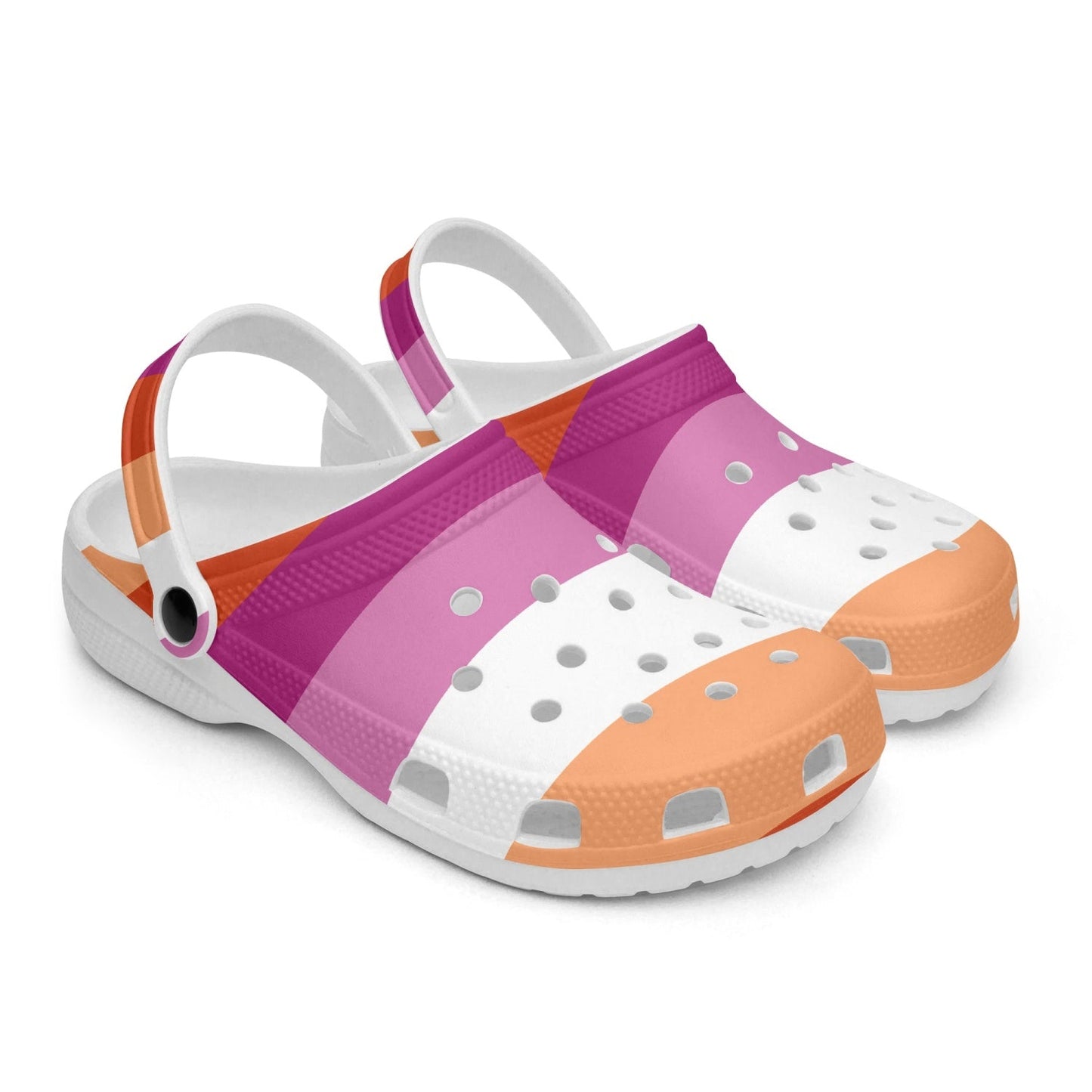 65 MCMLXV Women's LGBT Lesbian Pride Sunset Flag Printed Clogs - 65mcmlxv