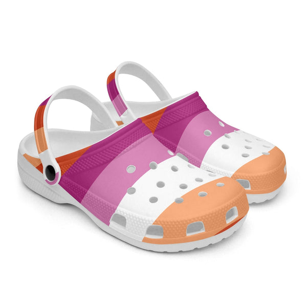 65 MCMLXV Women's LGBT Lesbian Pride Sunset Flag Printed Clogs - 65mcmlxv