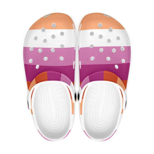 65 MCMLXV Women's LGBT Lesbian Pride Sunset Flag Printed Clogs - 65mcmlxv