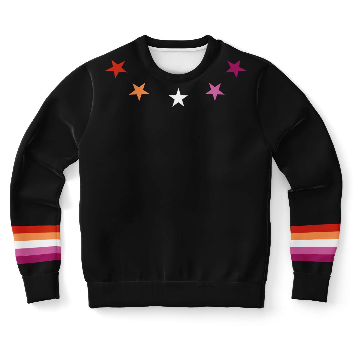 65 MCMLXV Women's LGBT Lesbian Pride Sunset Flag Stars Print Sweatshirt - 65mcmlxv